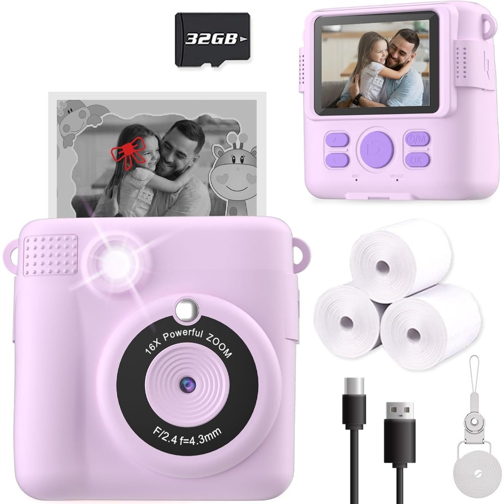 Kids Educational Videos - Instant Print Camera for Kids, HD