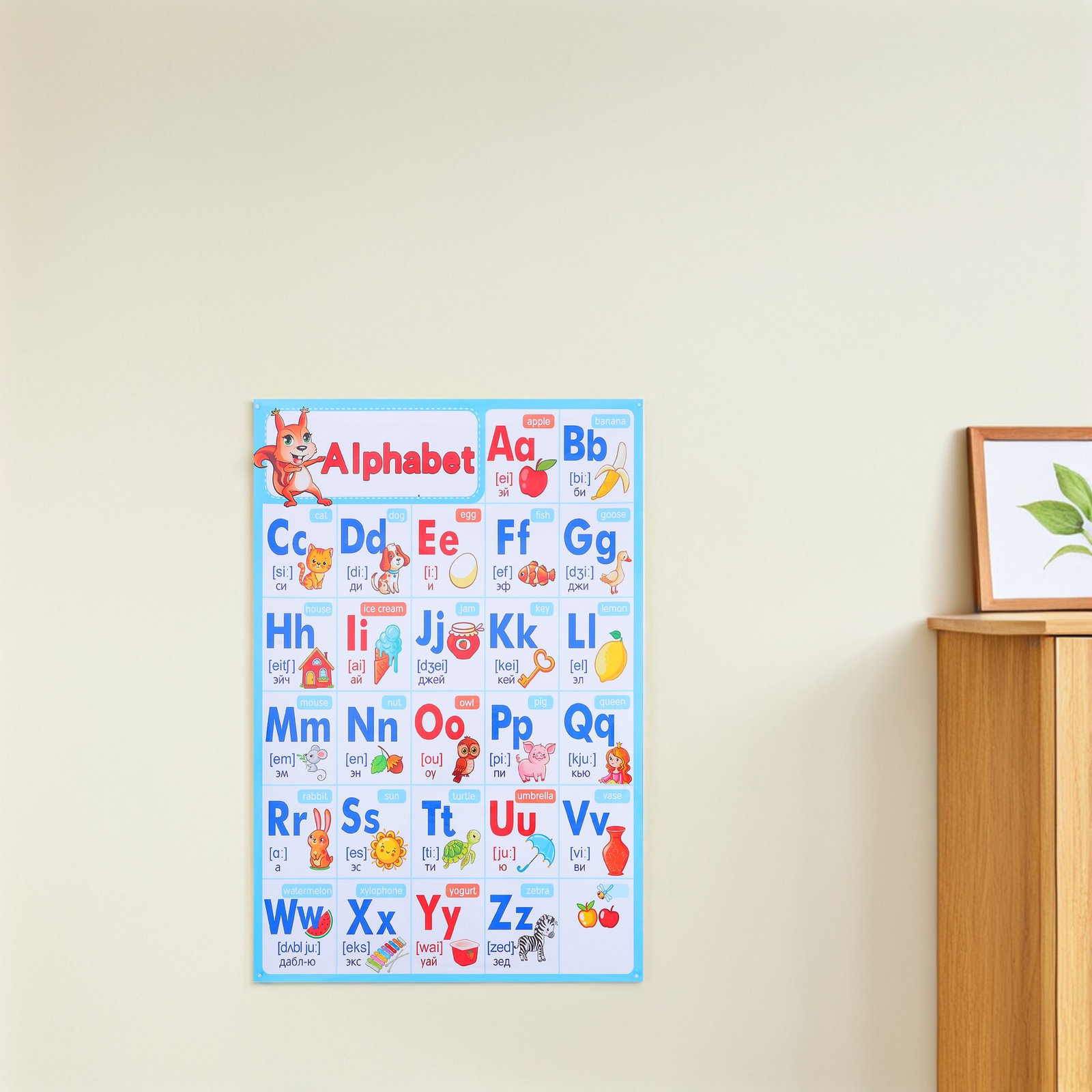 Kids Educational Posters - Alphabet Poster Chart Abc Preschool Classroom