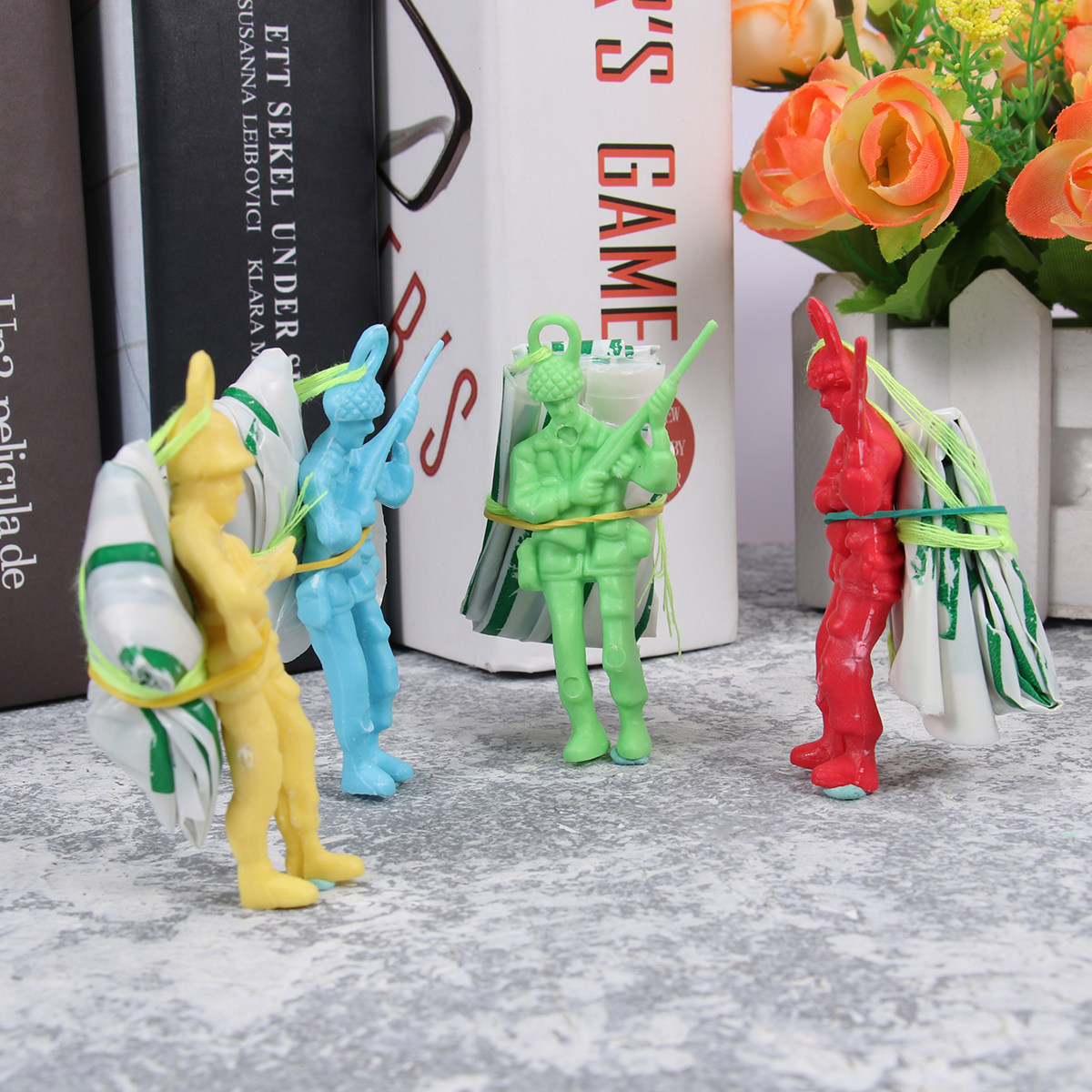 Kids Education Design - 10Pcs Soldier Parachute Hand Throwing Mini