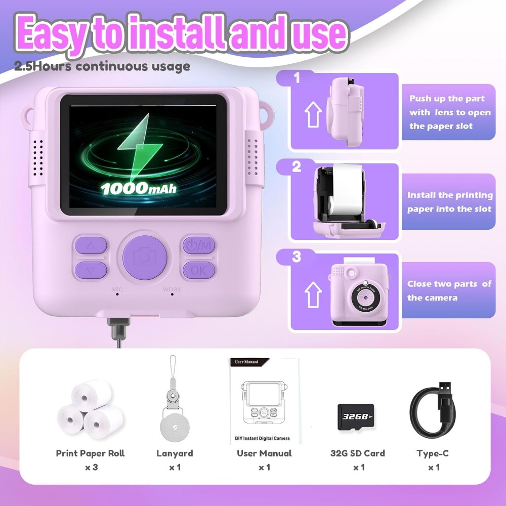 Instant Print Camera for Kids, - Kids Educational Videos review and price