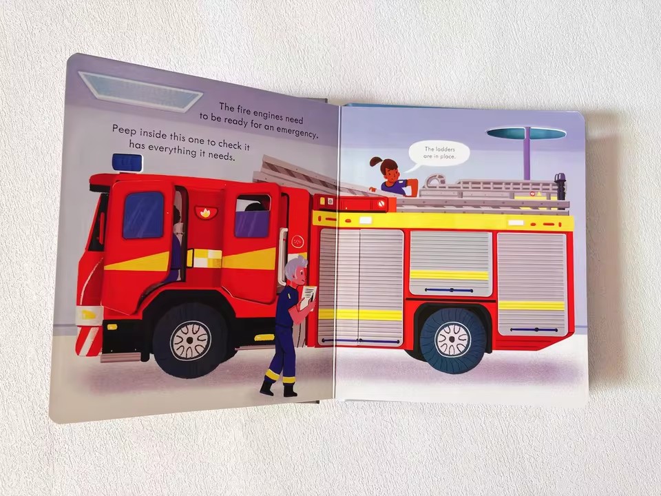Usborne Peep Inside How A Fire - Kids Education Book review and price