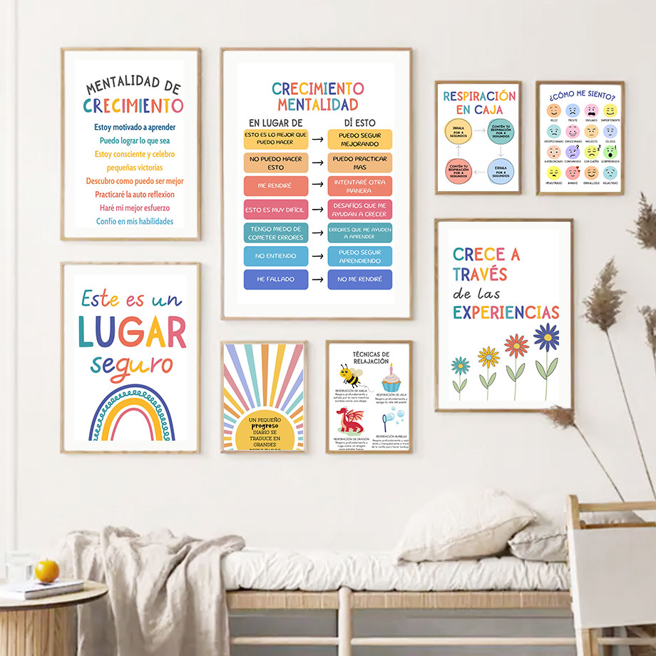 Spanish Education Motto Rainbo - Kids Educational Posters review and price