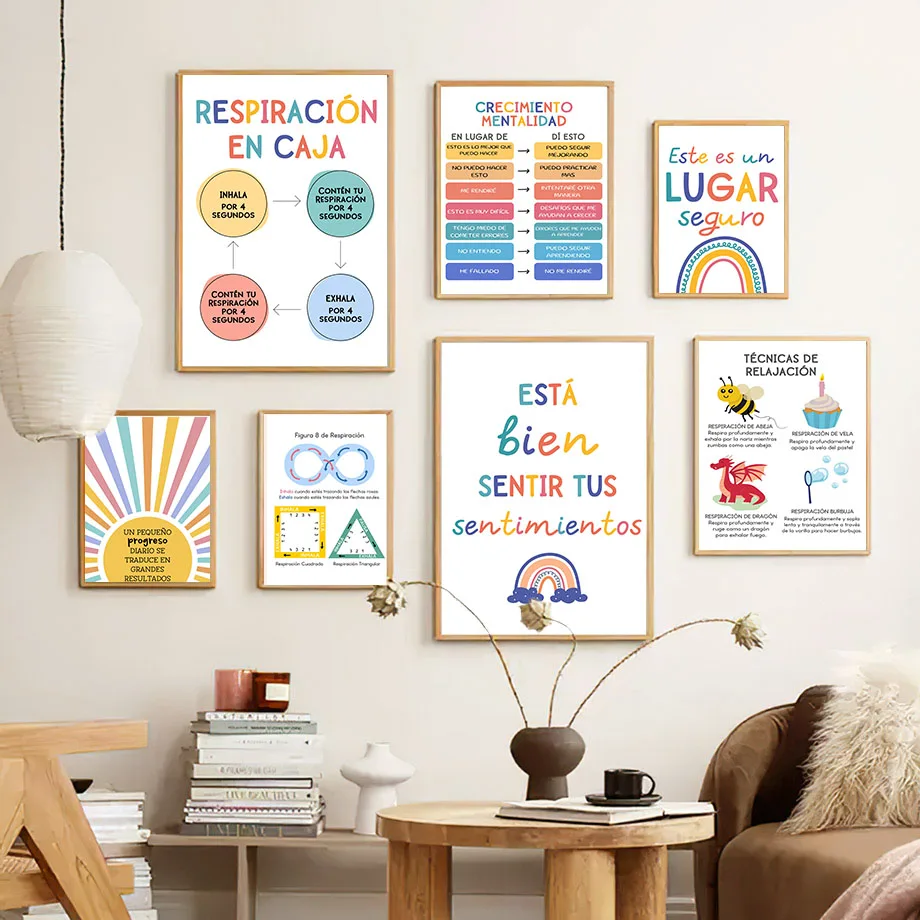 Spanish Education Motto Rainbo - Kids Educational Posters review and price