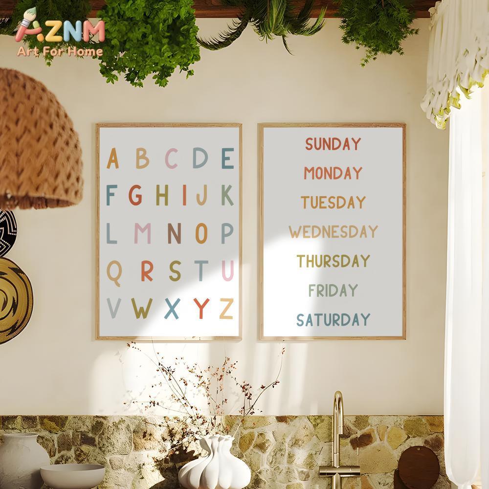 AZNM Educational Alphabet Numb - Kids Educational Posters review and price