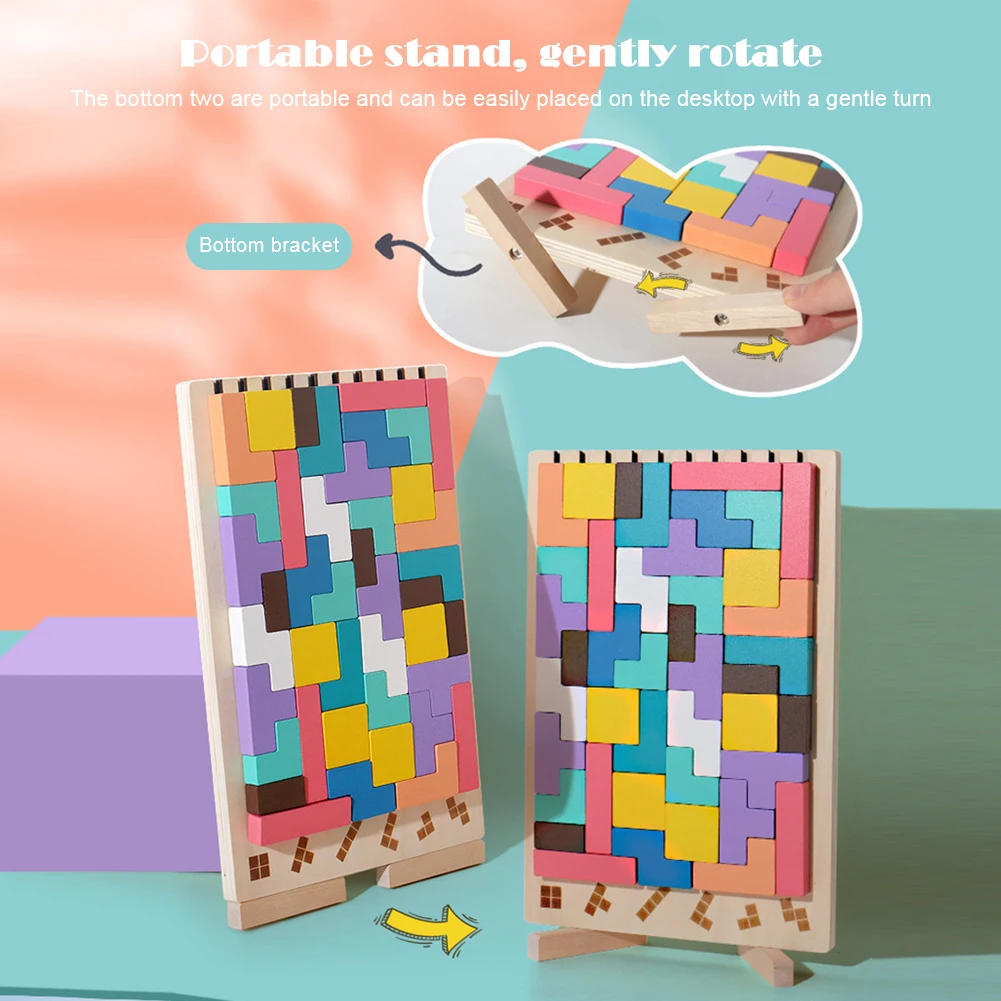 3D Wooden Tetris Puzzle - Kids - Kids Education Level review and price
