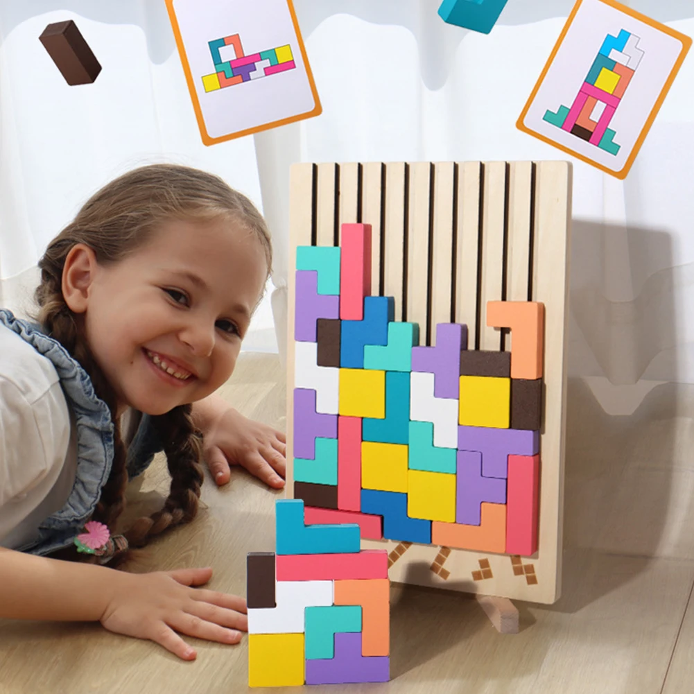 3D Wooden Tetris Puzzle - Kids - Kids Education Level review and price