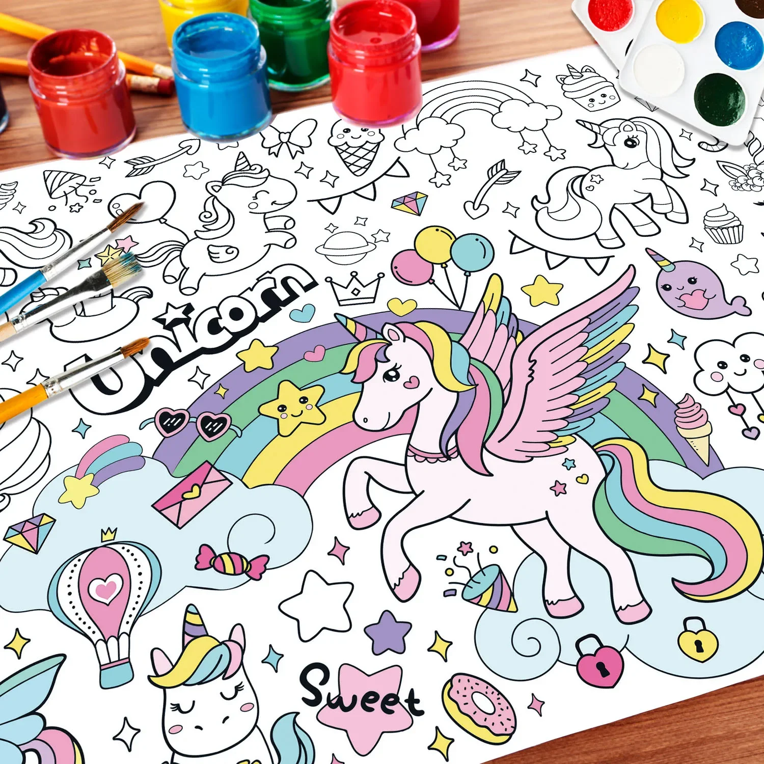 New Unicorn Coloring Books for - Kids Educational Posters review and price