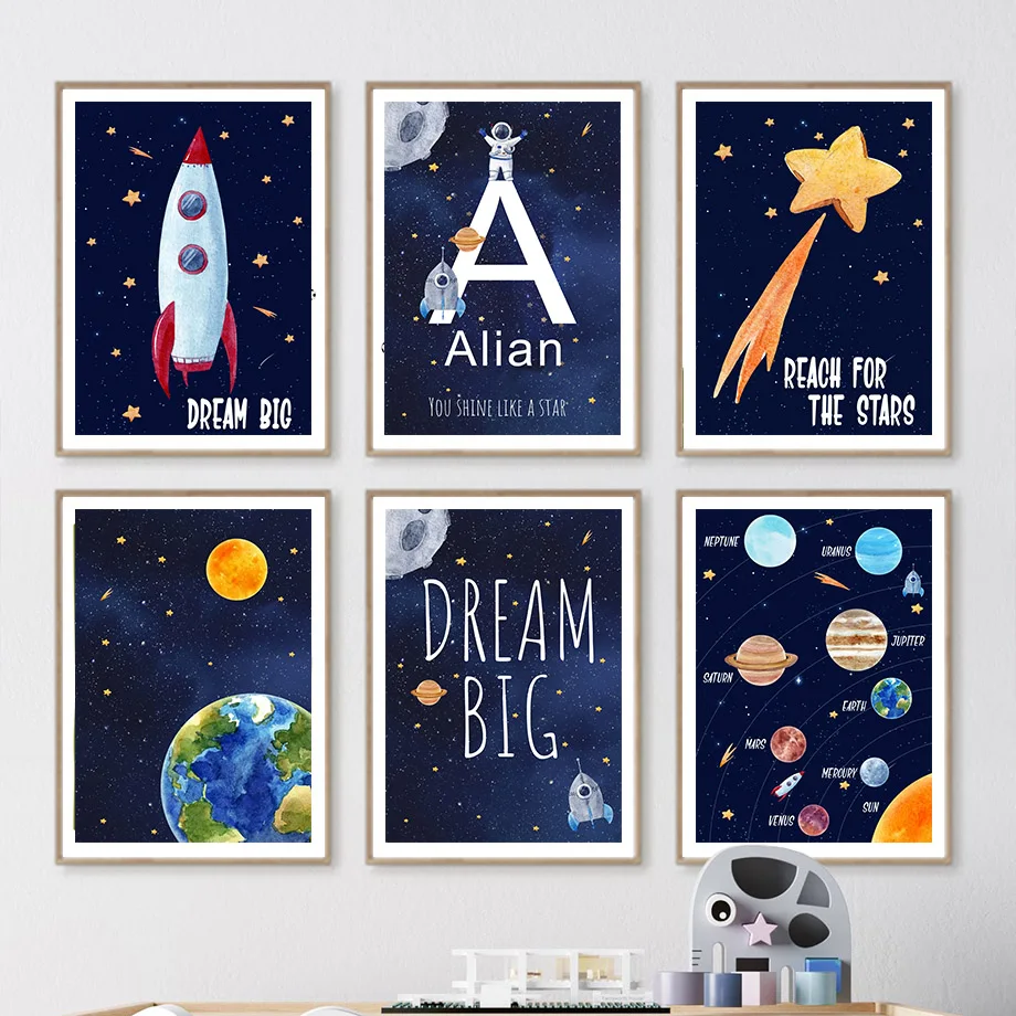 1pc Canvas painting  Custom Na - Kids Educational Posters review and price
